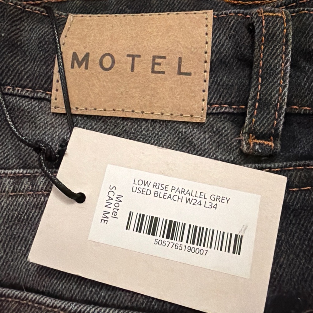 Motel Rocks Low Rise Parallel Grey Used Bleach Women’s Jeans
